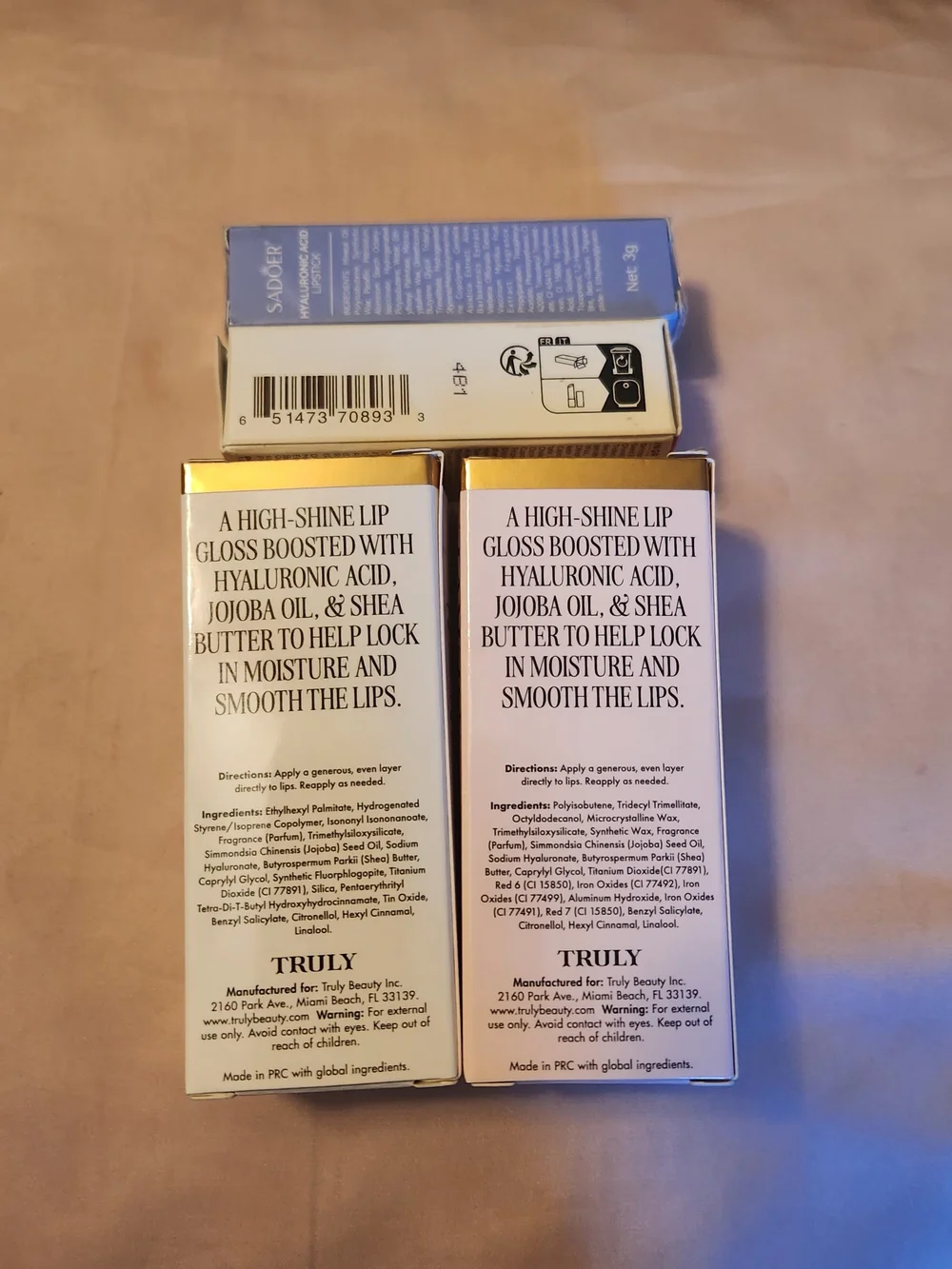 TRULY Hydrating Lip Gloss Duo - White & Light Pink Tubes